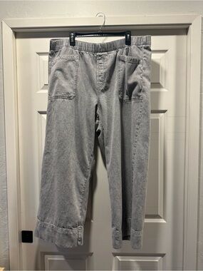 Gap Light Gray Elastic Waist Denim Pants